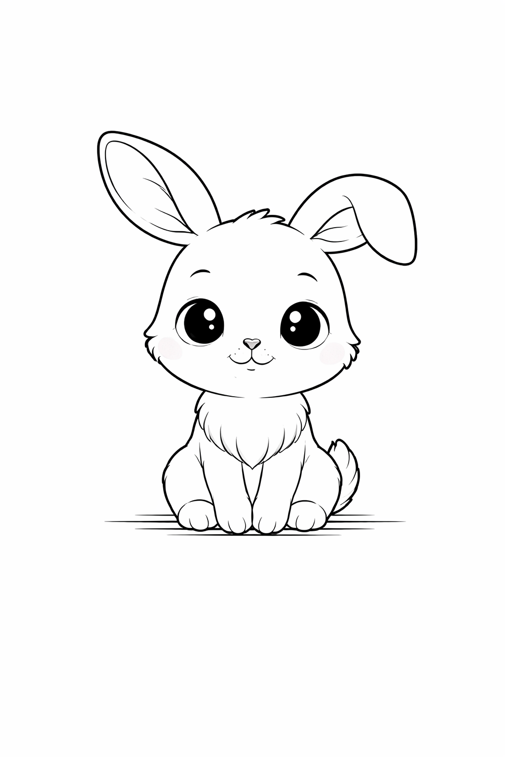 baby rabbit colouring page printable  cute bunny for toddlers & nursery