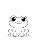 frog colouring page printable  cute cartoon animal for preschool kids