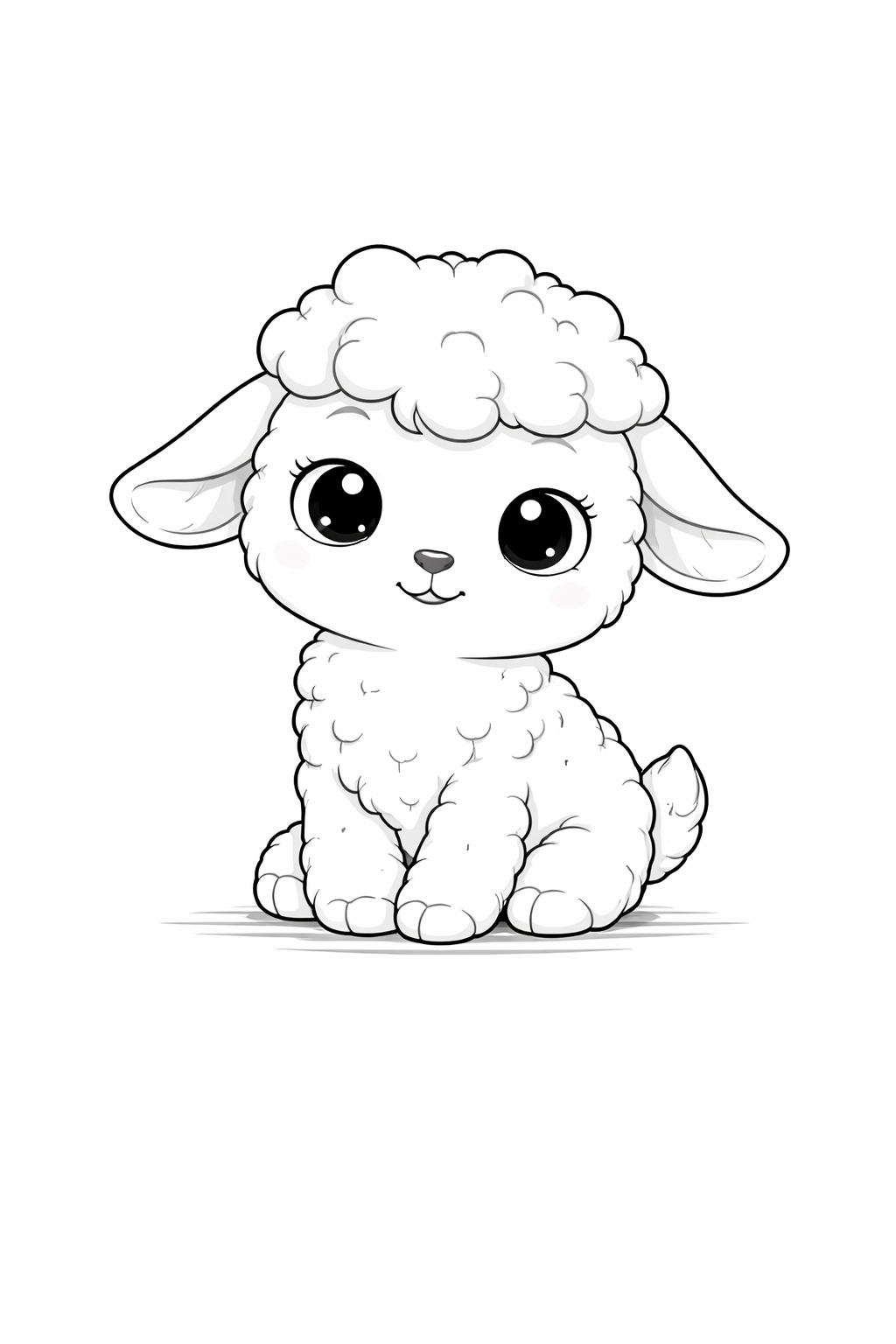 lamb colouring page printable  cute farm animal for toddlers & nursery