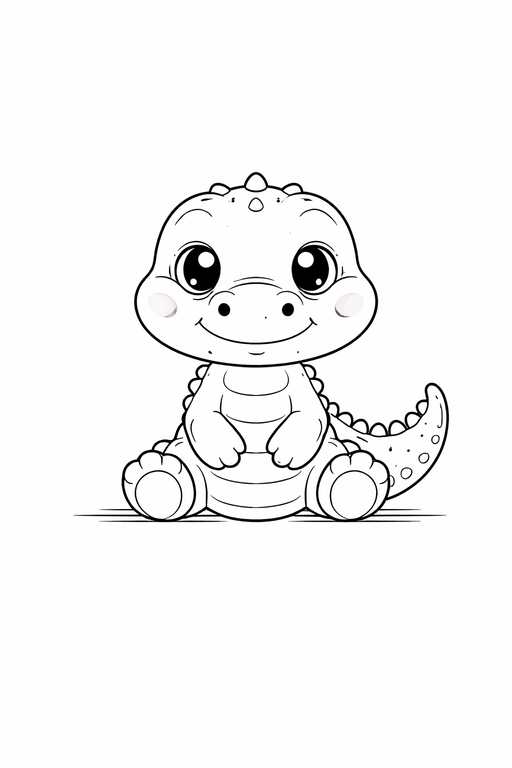 kawaii baby crocodile colouring page  cute reptile for toddlers