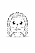 hedgehog colouring page printable  cute forest animal for toddlers