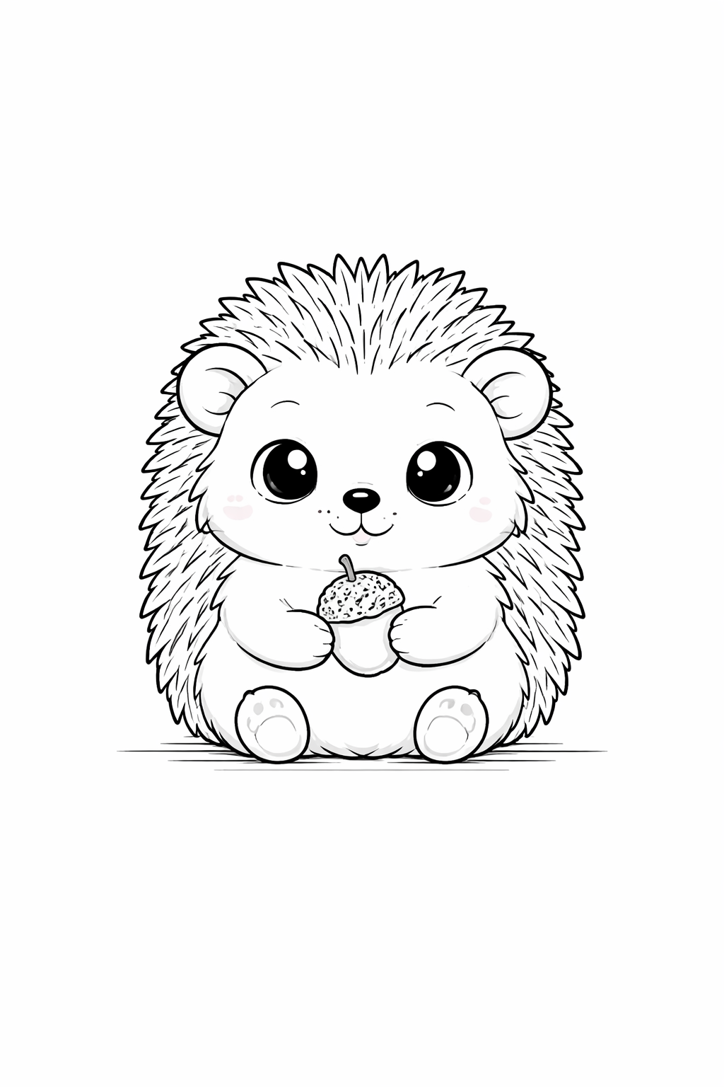 hedgehog colouring page printable  cute forest animal for toddlers