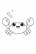 crab colouring page printable  cute ocean animal for toddlers