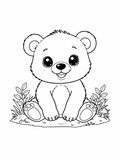 baby bear colouring page printable  cute forest animal for toddlers