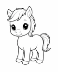 baby pony colouring page printable  cute farm animal for toddlers