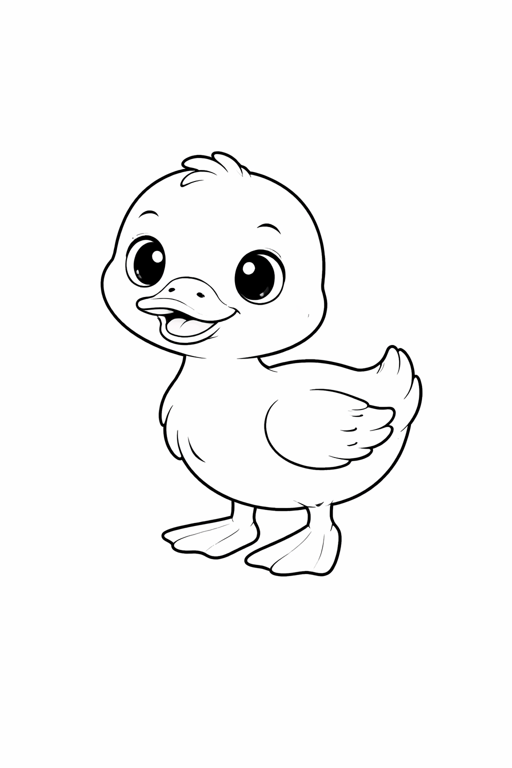 duck colouring page printable  cute farm animal for toddlers