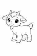 goat colouring page printable  cute farm animal for toddlers
