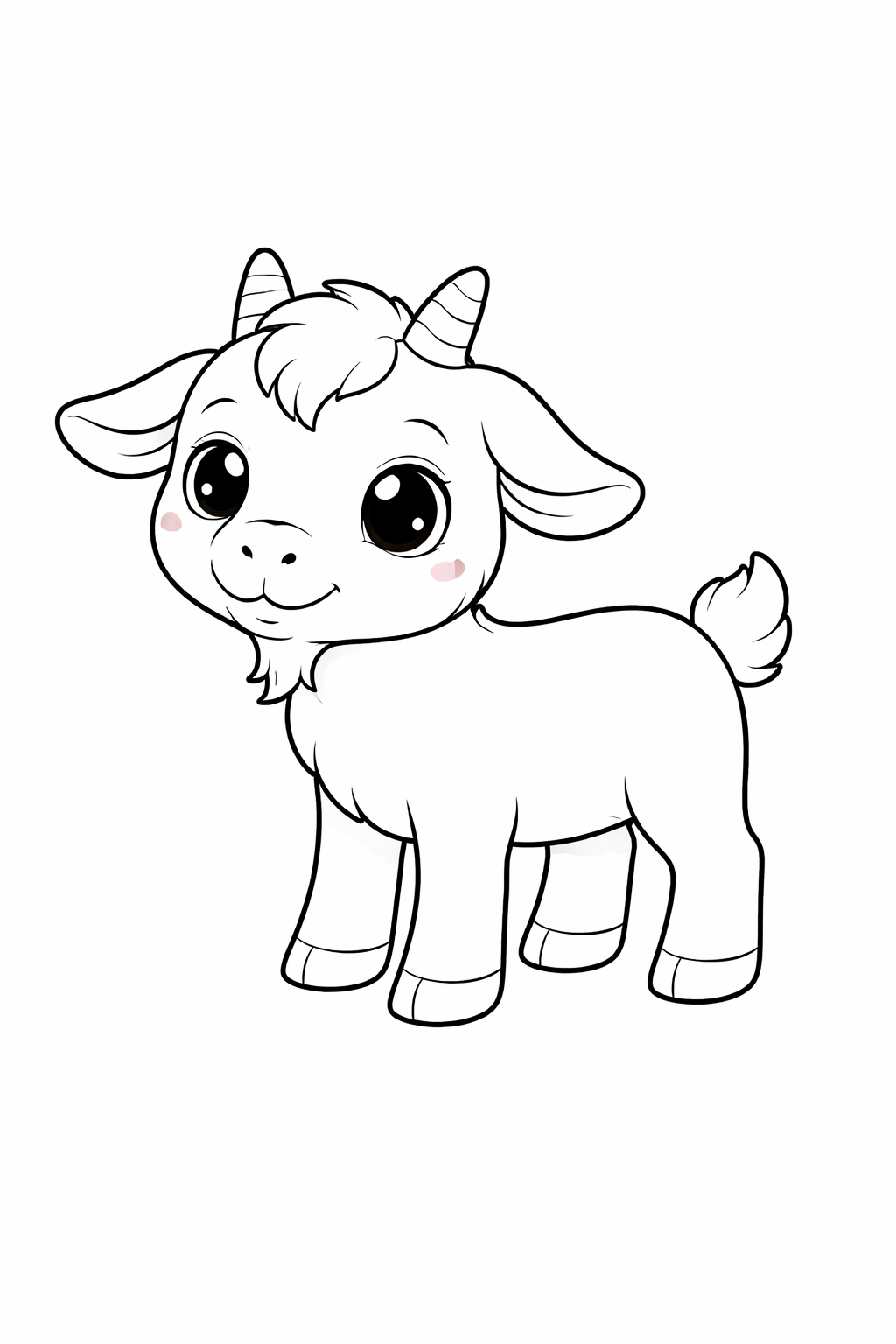 goat colouring page printable  cute farm animal for toddlers