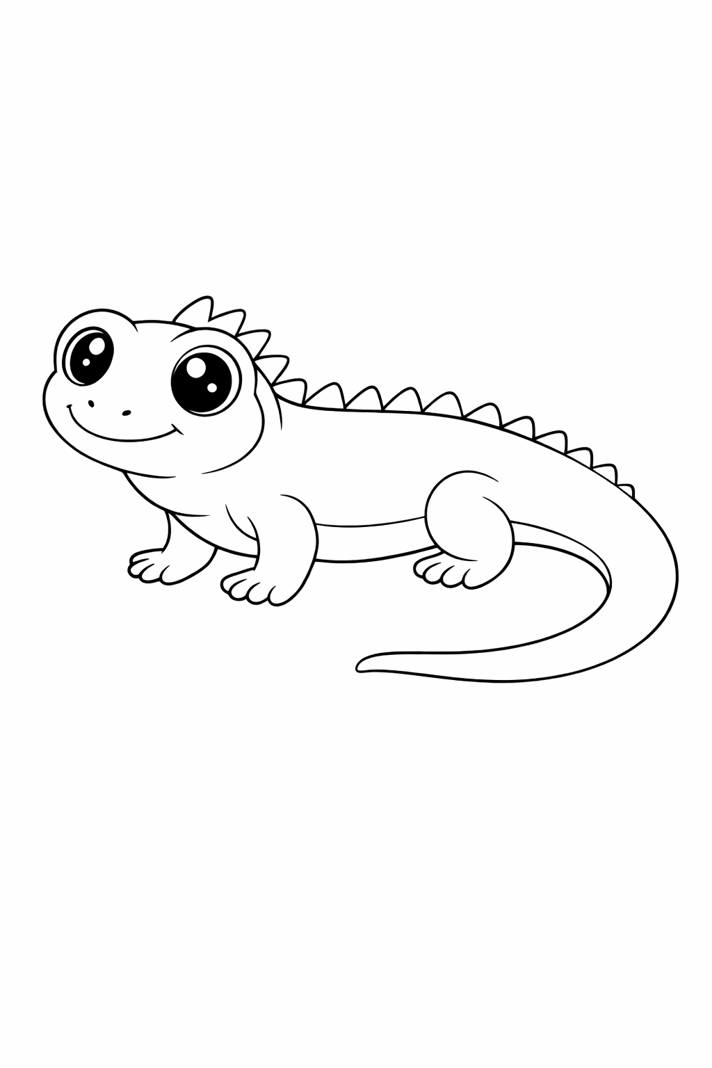 iguana colouring page printable  cute reptile for preschool kids