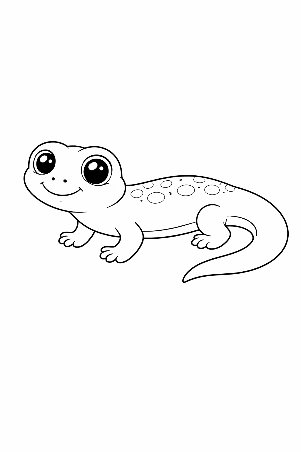 salamander colouring page printable  cute reptile for preschool kids