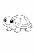 tortoise colouring page printable  cute reptile for preschool kids