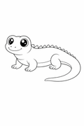 kawaii komodo dragon colouring page  cute reptile for preschool kids