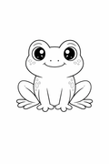 kawaii frog colouring page printable  cute animal for toddlers