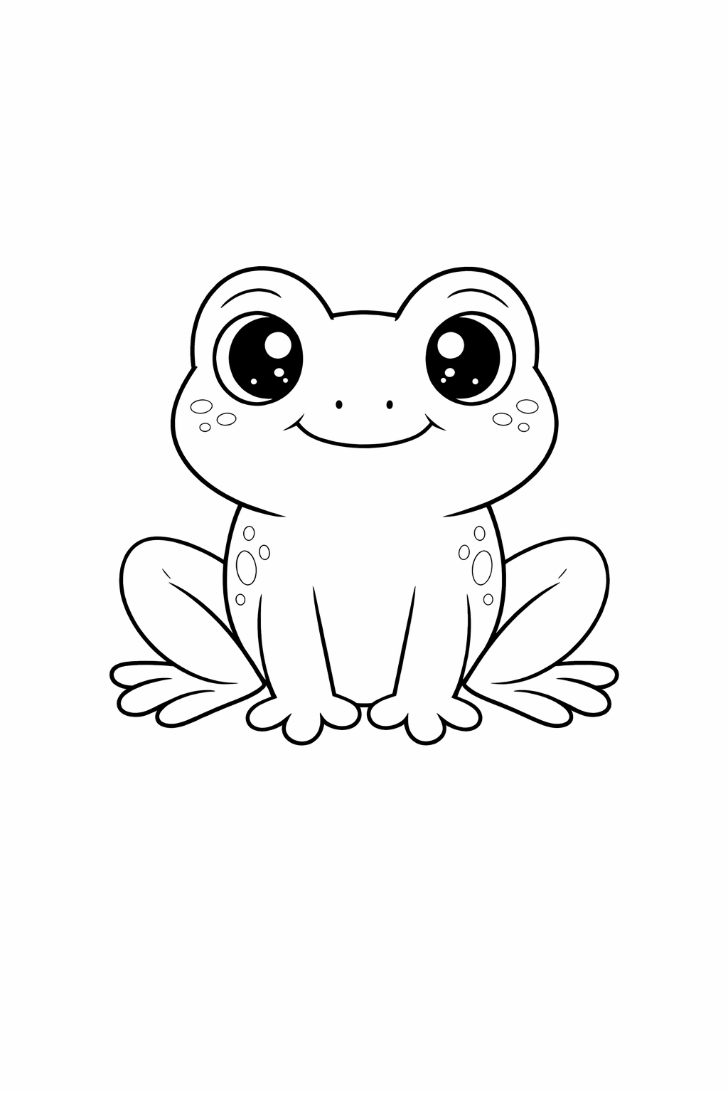 kawaii frog colouring page printable  cute animal for toddlers