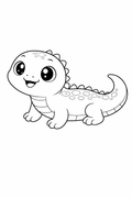 kawaii lizard colouring page printable  cute reptile for toddlers