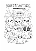 Forest Animals Short Colouring Book – 10 Printable Pages for Toddlers & Preschool – PDF Download