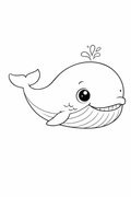 blue whale colouring page printable  cute ocean animal for toddlers