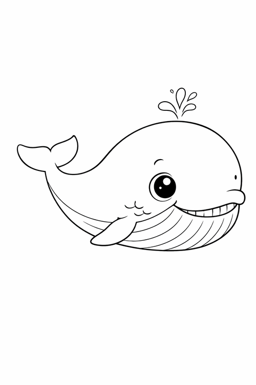 blue whale colouring page printable  cute ocean animal for toddlers