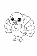 turkey colouring page printable  cute farm animal for preschool kids