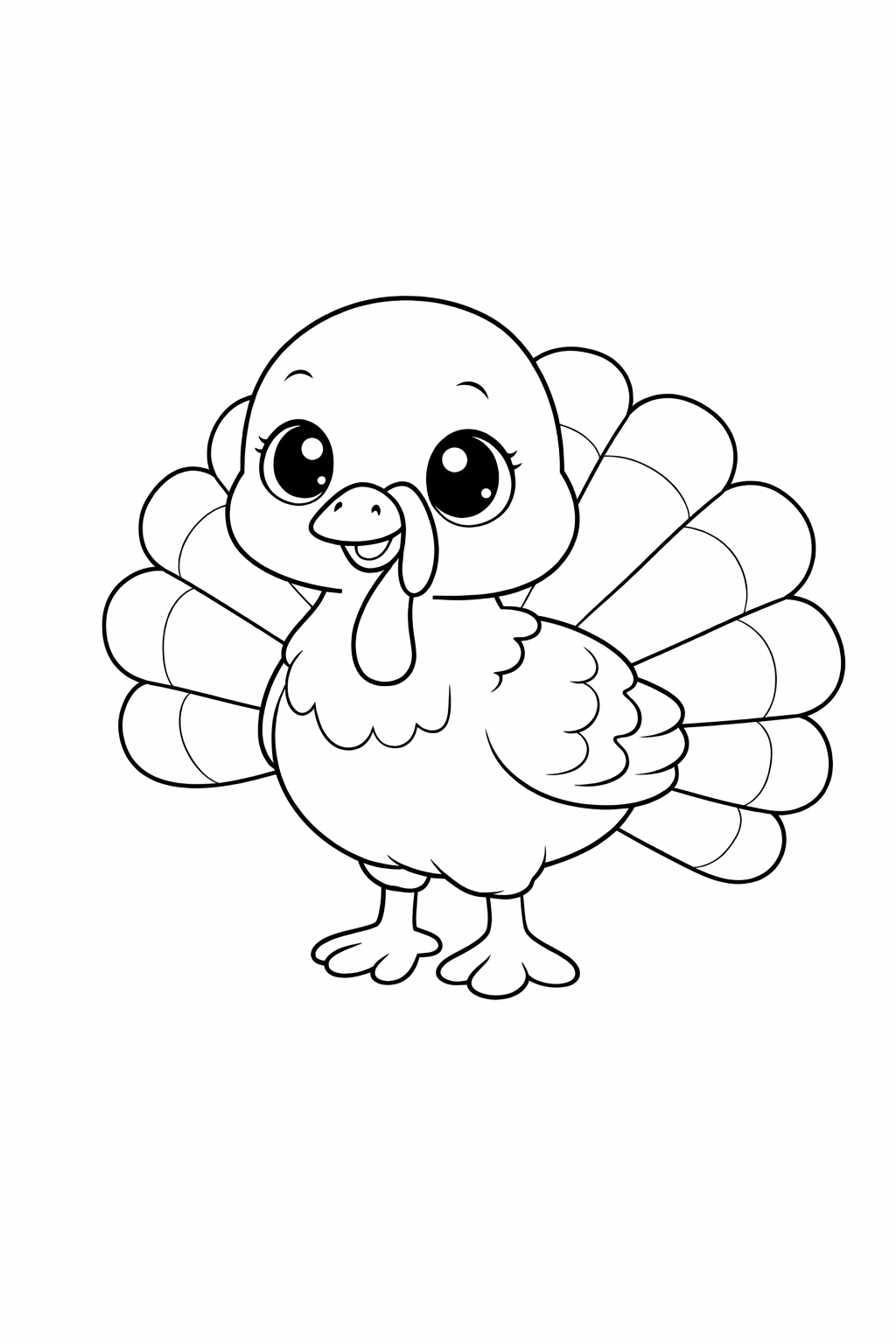 turkey colouring page printable  cute farm animal for preschool kids
