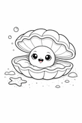 clam colouring page printable  cute ocean animal for preschool kids